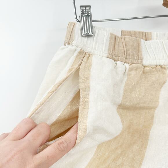Madewell x Laude The Label Womens Beachy Lounge Everyday Striped Linen Shorts L - Picture 4 of 7